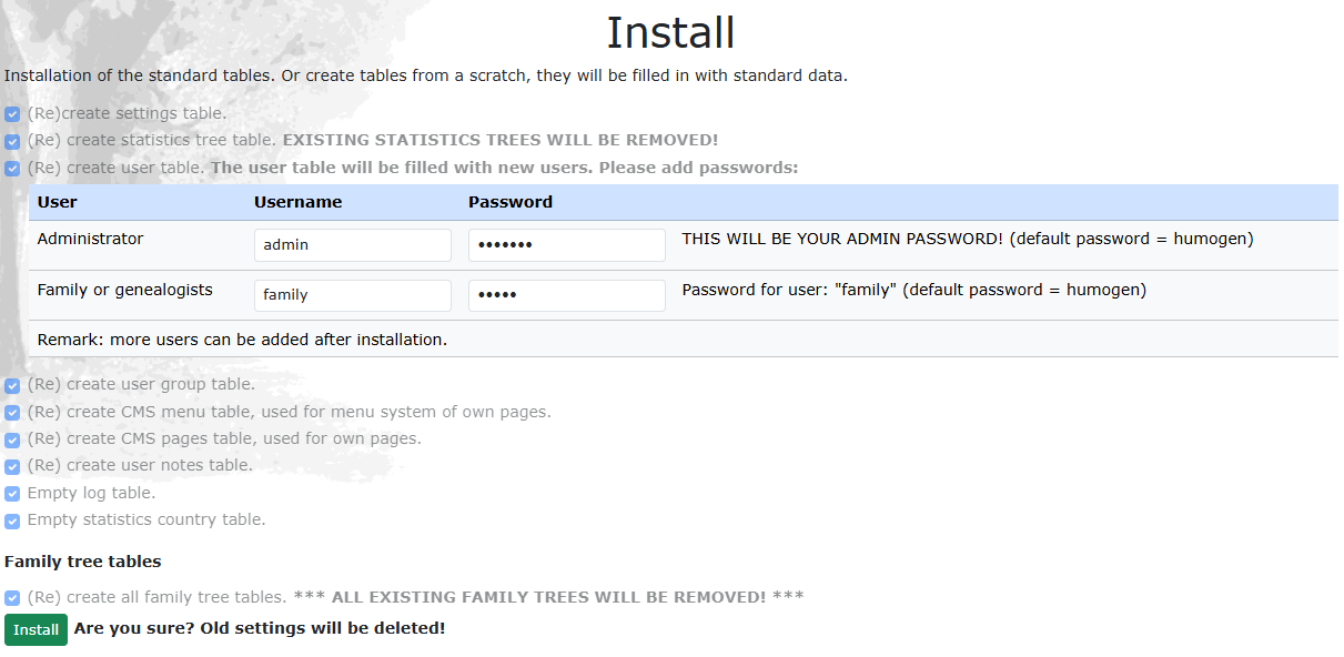 HuMo-genealogy screenshot